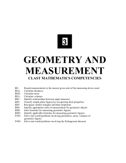GEOMETRY AND MEASUREMENT 3 CLAST MATHEMATICS COMPETENCIES