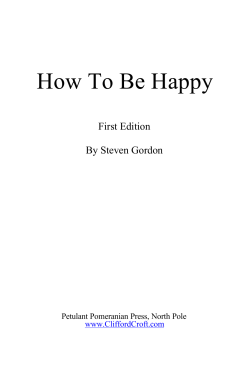 How To Be Happy  First Edition By Steven Gordon