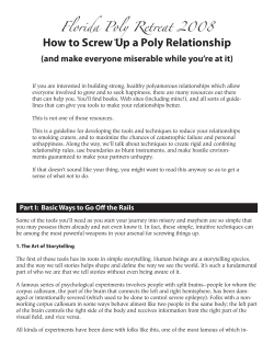 How to Screw Up a Poly Relationship Florida Poly Retreat 2008