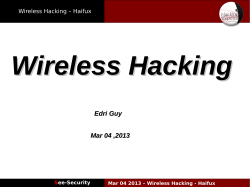 Wireless Hacking  Edri Guy Mar 04 ,2013