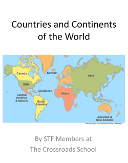 Countries and Continents of the World By STF Members at The Crossroads School