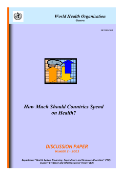 How Much Should Countries Spend on Health? DISCUSSION