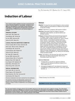 Induction of Labour SOGC CliniCal PraCtiCe Guideline
