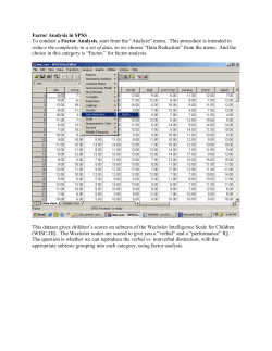 Factor Analysis in SPSS