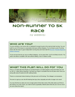 Non-Runner to 5K Race (12 weeks) Who Are You?