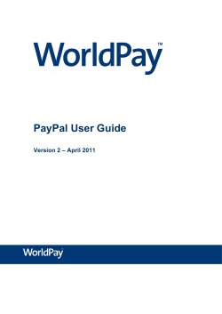 PayPal User Guide Version 2 – April 2011