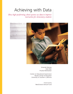 Achieving with Data How high-performing school systems use data to improve