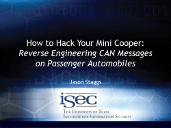 How to Hack Your Mini Cooper:  Reverse Engineering CAN Messages