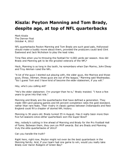 Kiszla: Peyton Manning and Tom Brady,