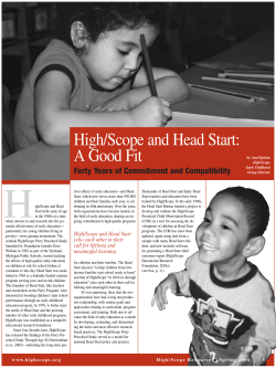 H High/Scope and Head Start: A Good Fit