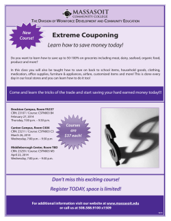 Extreme Couponing massasoit Learn how to save money today!