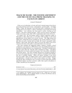 TRACK ME MAYBE:  THE FOURTH AMENDMENT FACILITATE ARREST
