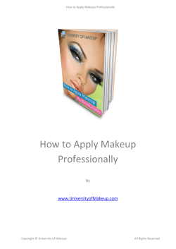 How to Apply Makeup Professionally www.UniversityofMakeup.com