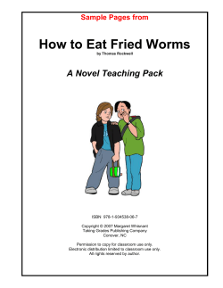 How to Eat Fried Worms A Novel Teaching Pack  Sample Pages from