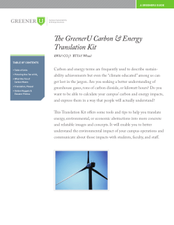 The GreenerU Carbon &amp; Energy Translation Kit
