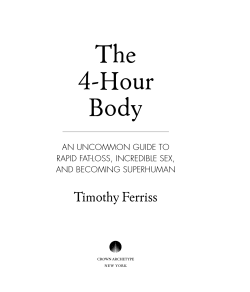 The 4-Hour Body Timothy Ferriss