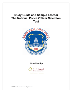 Study Guide and Sample Test for The National Police Officer Selection Test