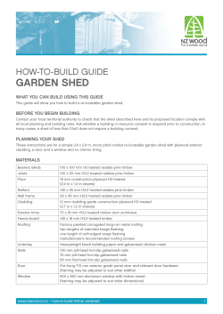 Garden shed How-To-build guide What you can build usinG this Guide