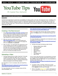 YouTube Tips Dr. Luanne Fose, Instructor