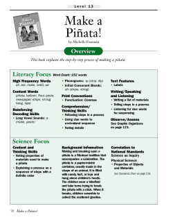 Make a Piñata! Literacy Focus Overview