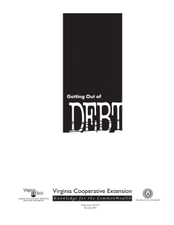Getting Out of Getting Out of Debt Publication 354-027 Revised 2003