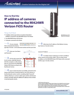 IP address of cameras connected to the MI424WR Verizon FiOS Router •