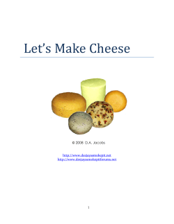 Let’s Make Cheese  © 2008  D.A. Jacobs 1