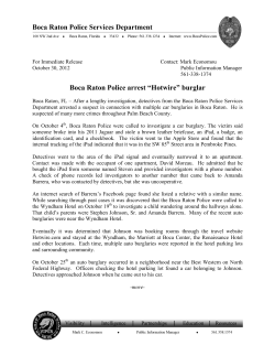 Boca Raton Police arrest “Hotwire” burglar