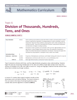 Division of Thousands, Hundreds, Tens, and Ones Mathematics Curriculum 4