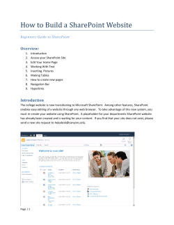 How to Build a SharePoint Website Overview: Beginners Guide to SharePoint