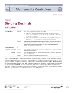Dividing Decimals Mathematics Curriculum 5