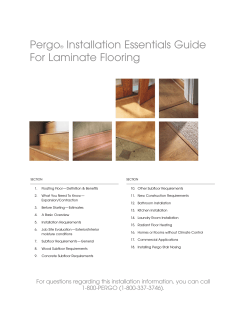 Pergo Installation Essentials Guide For Laminate Flooring ®
