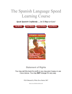 The Spanish Language Speed Learning Course Statement of Rights
