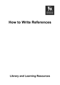 How to Write References Library and Learning Resources