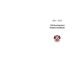 2012 – 2013    CHS Running Start   Student Handbook