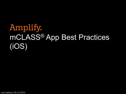 mCLASS App Best Practices (iOS) ®