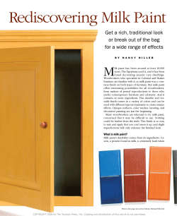 rediscovering Milk Paint M Get a rich, traditional look