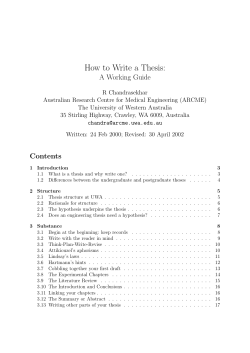 How to Write a Thesis: A Working Guide