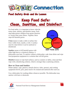 Keep Food Safe: Clean, Sanitize, and Disinfect