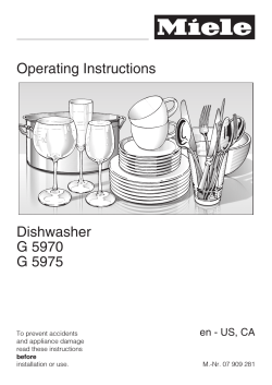 Operating Instructions Dishwasher G 5970 G 5975