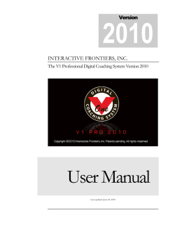2010 User Manual INTERACTIVE FRONTIERS, INC. Version