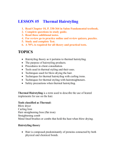 LESSON #5    Thermal Hairstyling