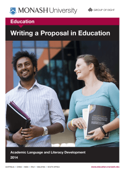 Writing a Proposal in Education Education Academic Language and Literacy Development 2014