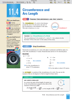 Circumference and Arc Length