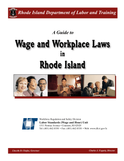 Wage and Workplace Laws Rhode Island in A Guide to