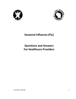 Seasonal Influenza (Flu)  Questions and Answers For Healthcare Providers