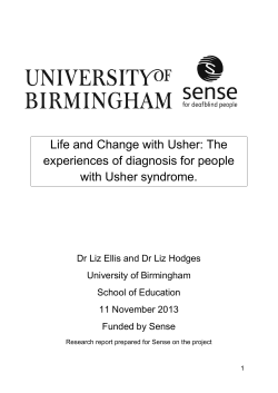 Life and Change with Usher: The experiences of diagnosis for people