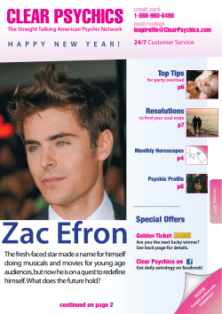 Zac Efron CLEAR PSYCHICS Special Offers Top Tips