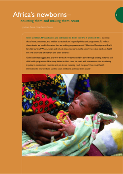 Africa’s newborns– counting them and making them count 1