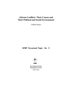 African Conflicts: Their Causes and Their Political and Social Environment  Abdalla Bujra